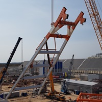 Укосина выведена в проетный угол наклона.